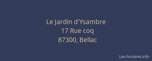 Le Jardin d'Ysambre