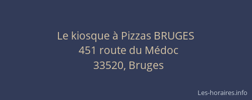 Le kiosque à Pizzas BRUGES