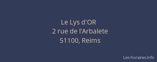 Le Lys d'OR