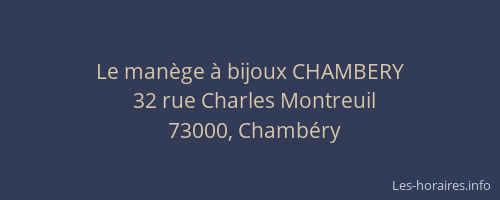 Le manège à bijoux CHAMBERY