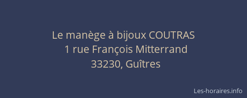 Le manège à bijoux COUTRAS