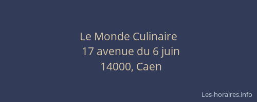 Le Monde Culinaire