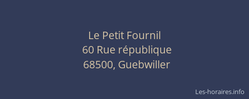 Le Petit Fournil