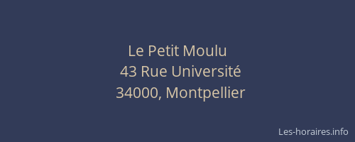 Le Petit Moulu