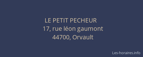 LE PETIT PECHEUR 