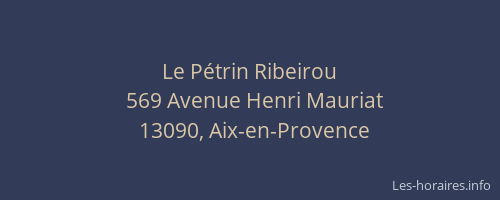 Le Pétrin Ribeirou