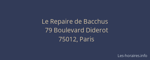 Le Repaire de Bacchus