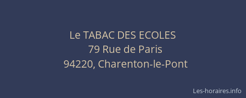 Le TABAC DES ECOLES