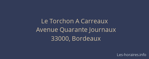 Le Torchon A Carreaux