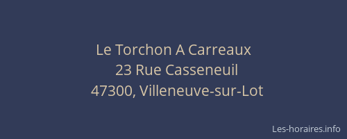 Le Torchon A Carreaux