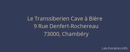 Le Transsiberien Cave à Bière