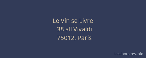 Le Vin se Livre