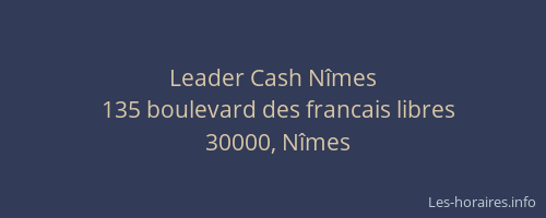 Leader Cash Nîmes