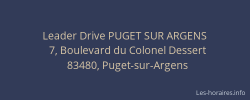 Leader Drive PUGET SUR ARGENS