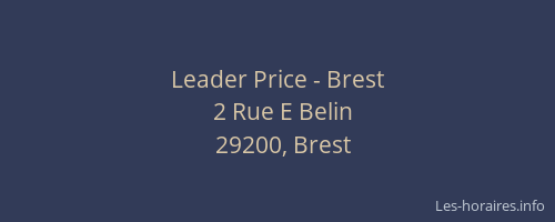 Leader Price - Brest