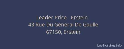 Leader Price - Erstein