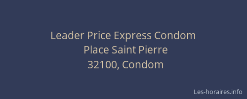Leader Price Express Condom