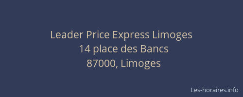 Leader Price Express Limoges