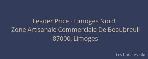 Leader Price - Limoges Nord