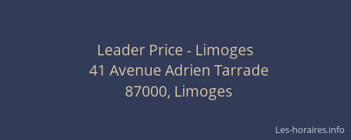 Leader Price - Limoges