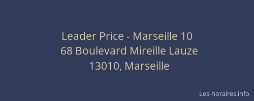 Leader Price - Marseille 10