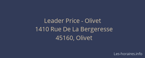 Leader Price - Olivet