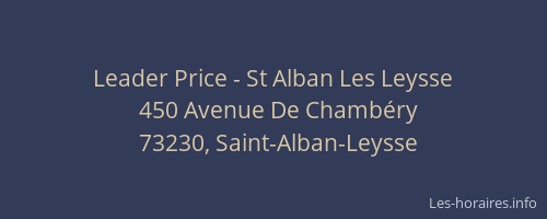 Leader Price - St Alban Les Leysse