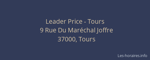 Leader Price - Tours