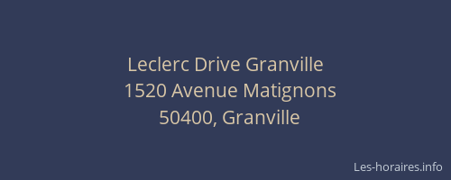 Leclerc Drive Granville