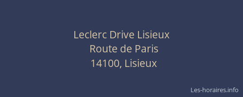 Leclerc Drive Lisieux