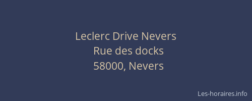 Leclerc Drive Nevers