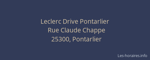 Leclerc Drive Pontarlier