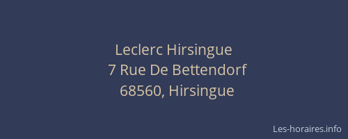 Leclerc Hirsingue