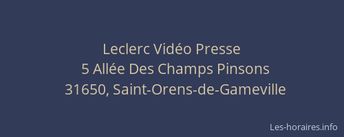 Leclerc Vidéo Presse