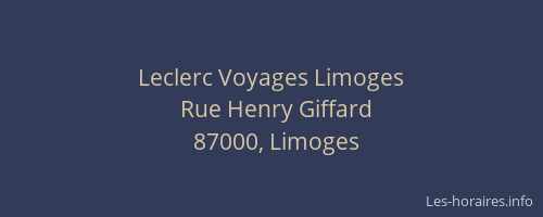 Leclerc Voyages Limoges