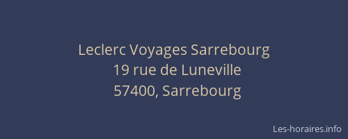 Leclerc Voyages Sarrebourg