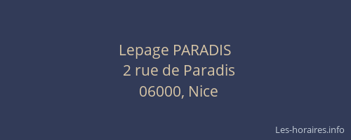 Lepage PARADIS