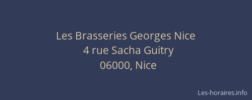 Les Brasseries Georges Nice