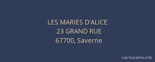 LES MARIES D'ALICE