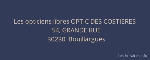 Les opticiens libres OPTIC DES COSTIERES