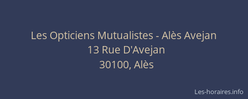 Les Opticiens Mutualistes - Alès Avejan