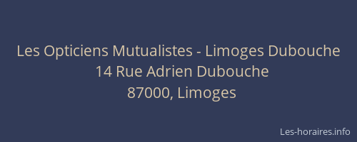 Les Opticiens Mutualistes - Limoges Dubouche