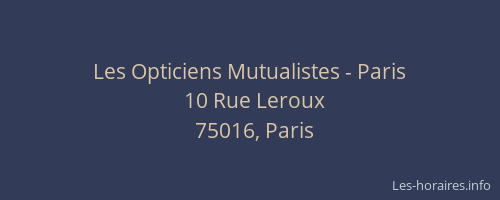 Les Opticiens Mutualistes - Paris