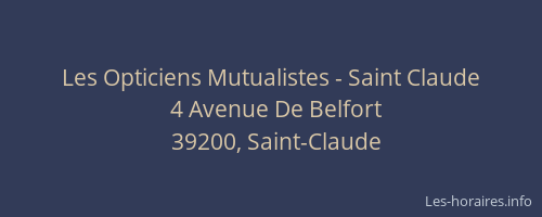 Les Opticiens Mutualistes - Saint Claude