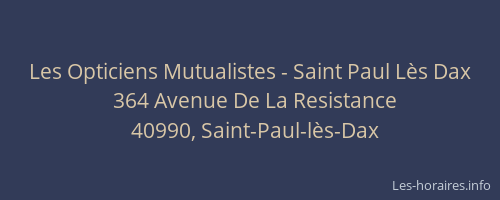Les Opticiens Mutualistes - Saint Paul Lès Dax