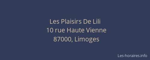 Les Plaisirs De Lili