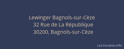 Lewinger Bagnols-sur-Cèze