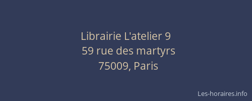 Librairie L'atelier 9