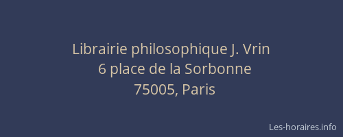 Librairie philosophique J. Vrin