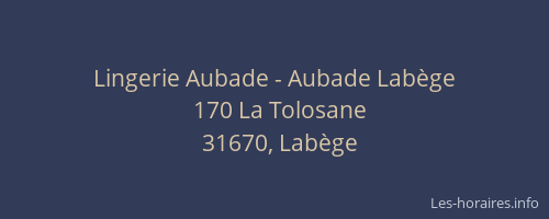 Lingerie Aubade - Aubade Labège